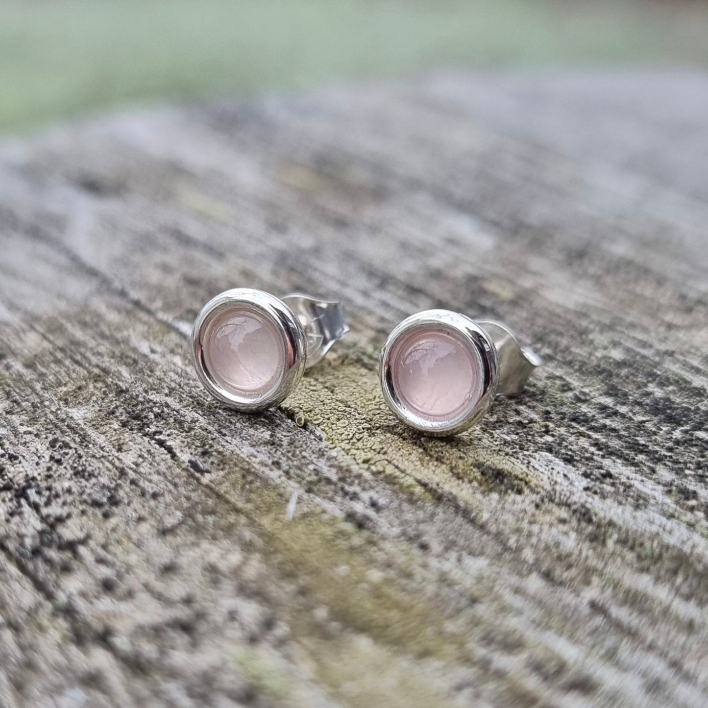 Øredobber med Rosenkvarts