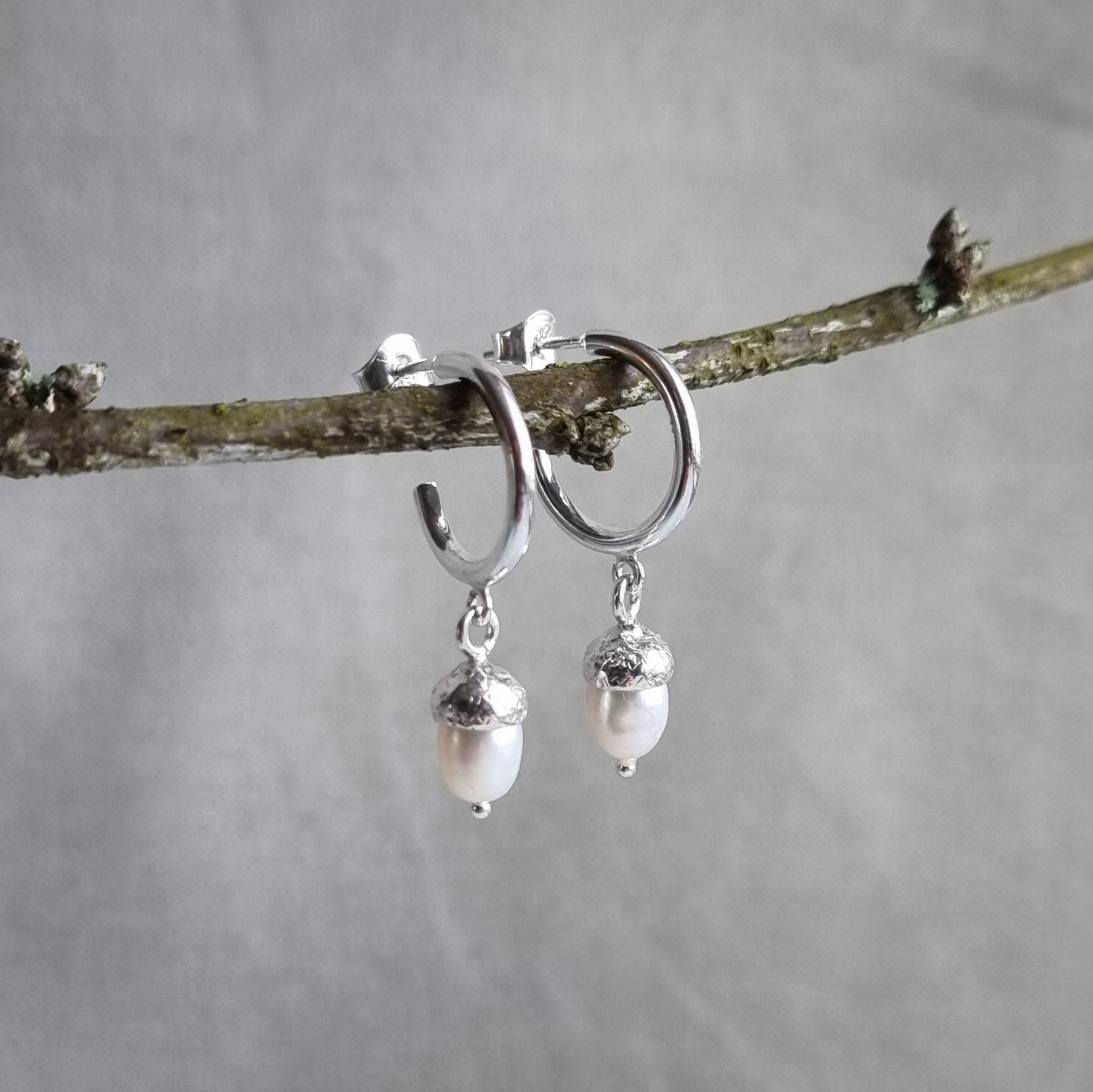 Eikenøtt øredobber sølv